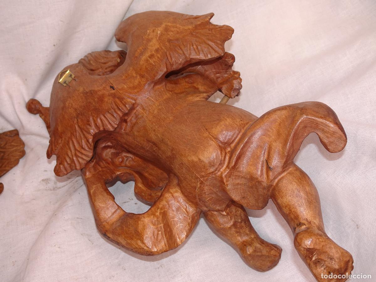 Antig&uuml;edades: Angelitos de madera tallada,pareja. - Foto 9