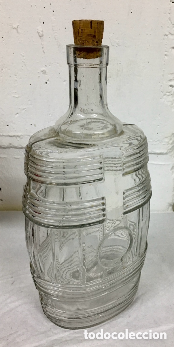 Antig&uuml;edades: Botella de cristal antigua. Mid-Century. Francia.