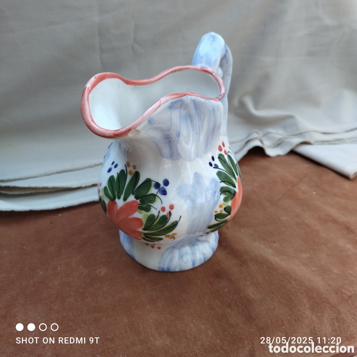 Antig&uuml;edades: Jarra panzona con flores - Foto 2