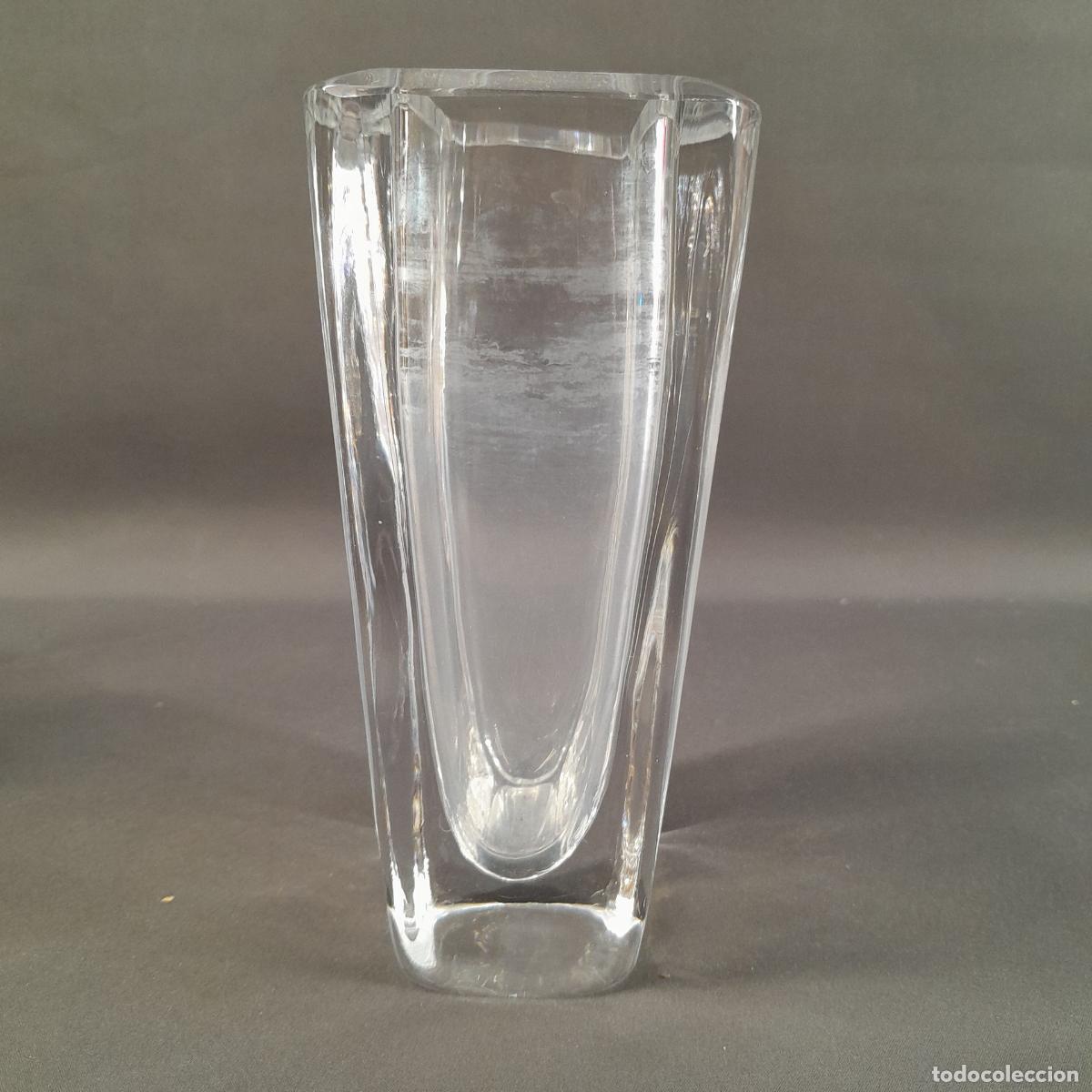 Antig&uuml;edades: FLORERO ORREFORS EN CRISTAL MACIZO. FORMA RECTANGULAR. MEDIADOS S. XX. - Foto 2