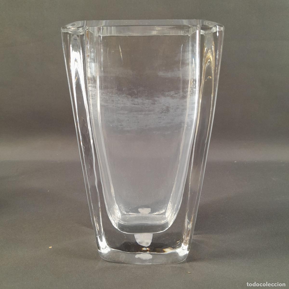 Antig&uuml;edades: FLORERO ORREFORS EN CRISTAL MACIZO. FORMA RECTANGULAR. MEDIADOS S. XX. - Foto 3
