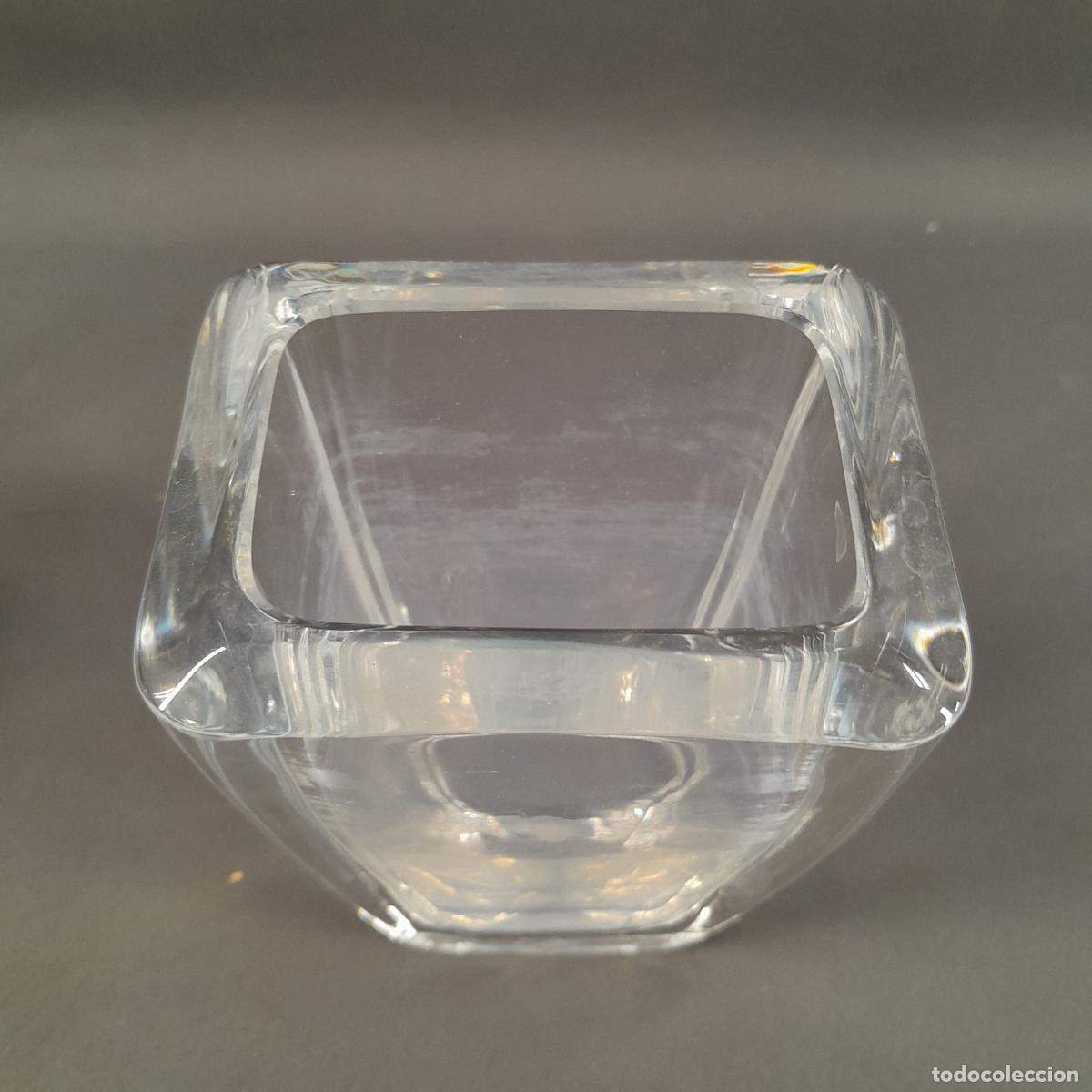 Antig&uuml;edades: FLORERO ORREFORS EN CRISTAL MACIZO. FORMA RECTANGULAR. MEDIADOS S. XX. - Foto 4