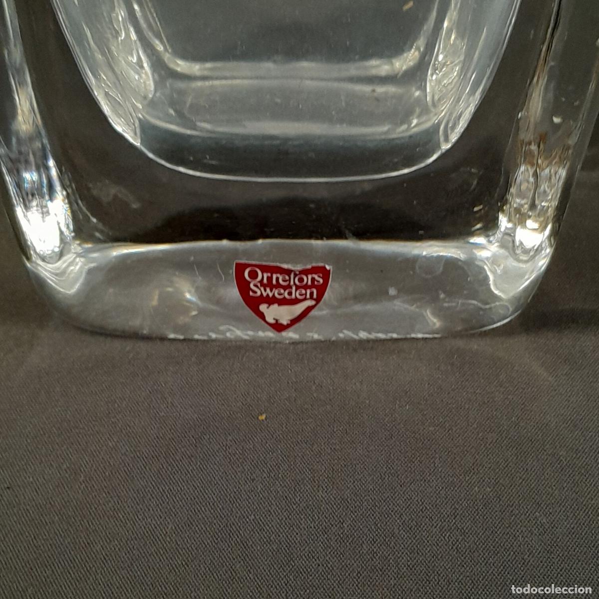 Antig&uuml;edades: FLORERO ORREFORS EN CRISTAL MACIZO. FORMA RECTANGULAR. MEDIADOS S. XX. - Foto 6