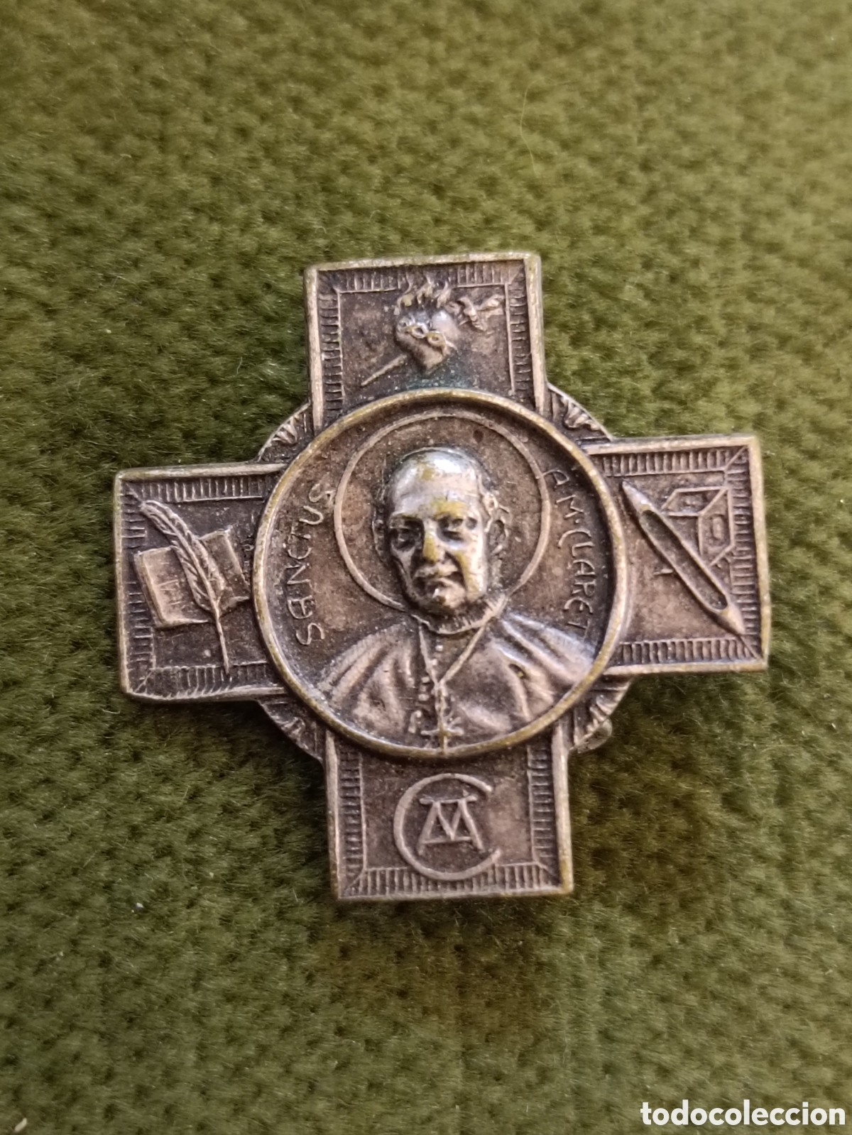 Antiguidades: ANTIGUA MEDALLA, INSIGNIA, ANTONIO MARIA CLARET 1950. 27x27mm