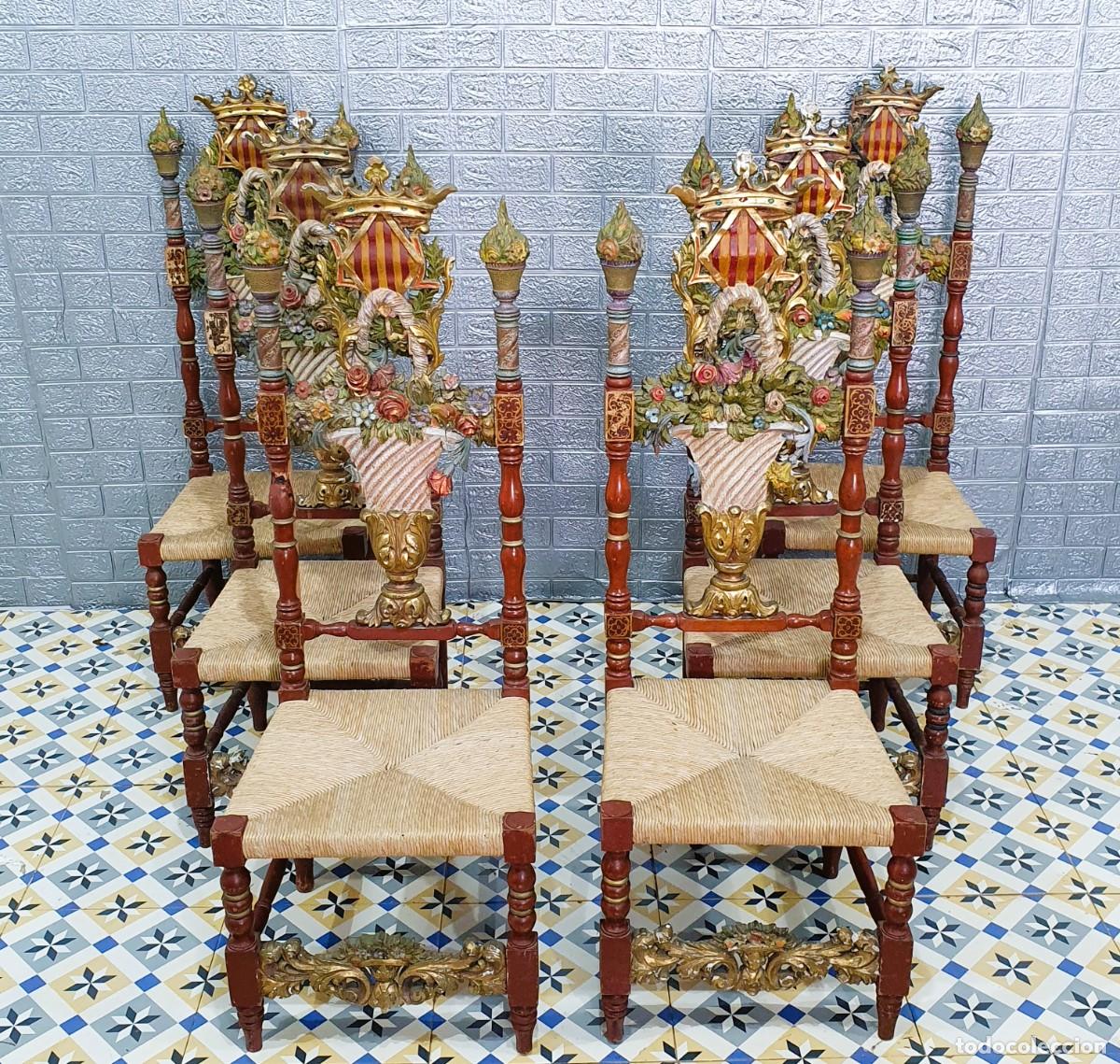 Antig&uuml;edades: Conjunto de sillas estilo Calos IV - Foto 2