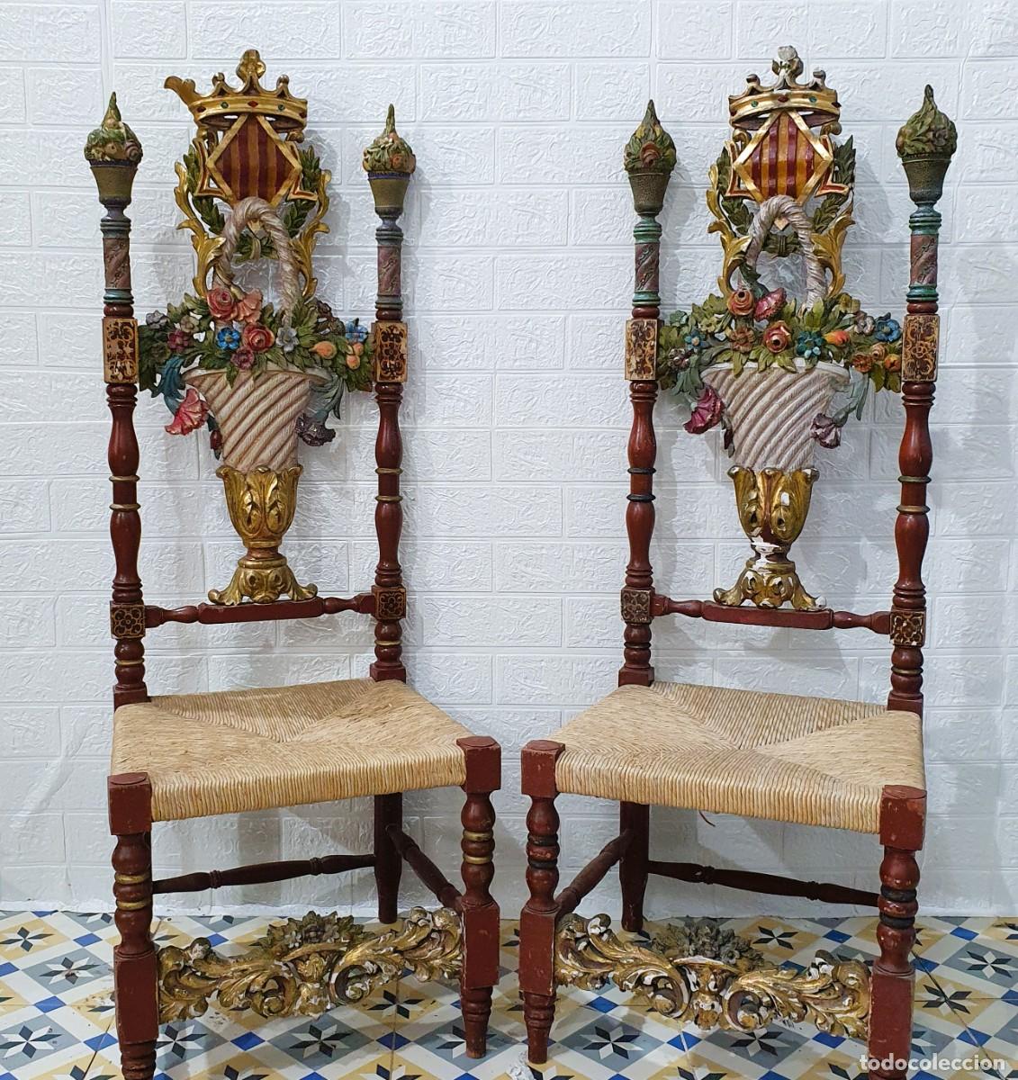 Antig&uuml;edades: Conjunto de sillas estilo Calos IV - Foto 5