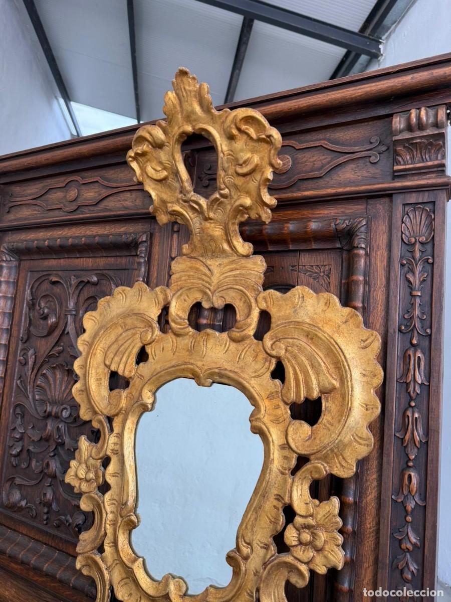Antig&uuml;edades: Gran cornucopia dorada tallada en madera. - Foto 2