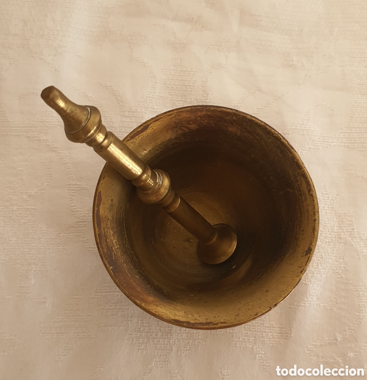 Antig&uuml;edades: Mortero almirez de peque&ntilde;o tama&ntilde;o en bronce - Foto 2