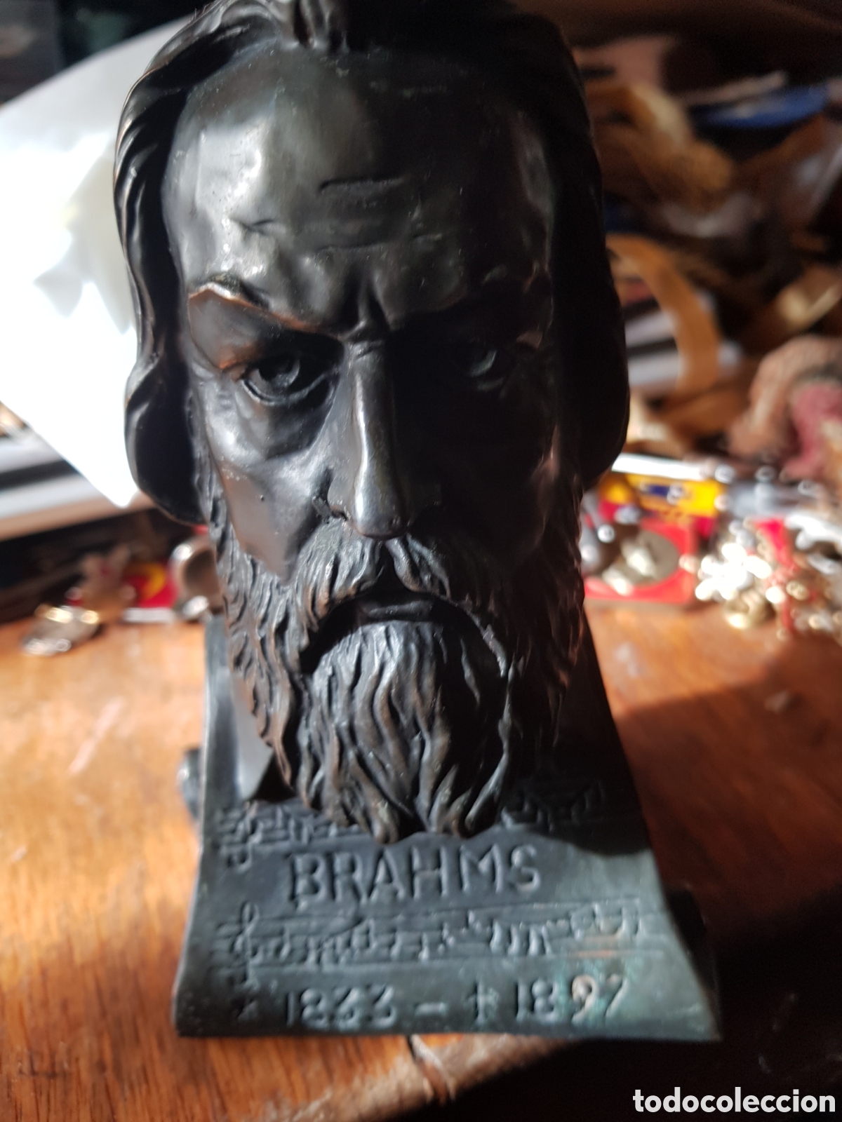 Antig&uuml;edades: ANTIGUO BUSTO DE METAL DE BRAHMS - Foto 2