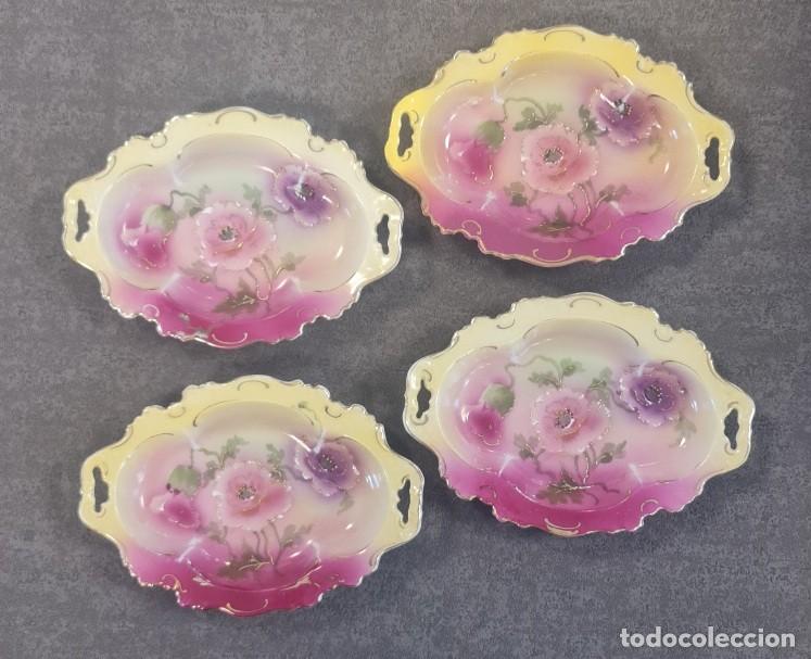 Antig&uuml;edades: 4 Cuencos para salsas de Royal Saxe - Foto 1