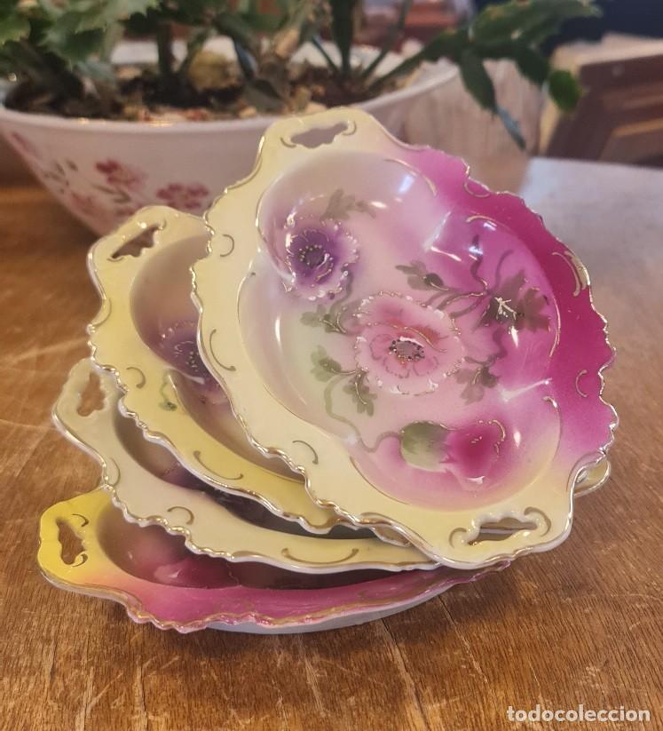Antig&uuml;edades: 4 Cuencos para salsas de Royal Saxe - Foto 2