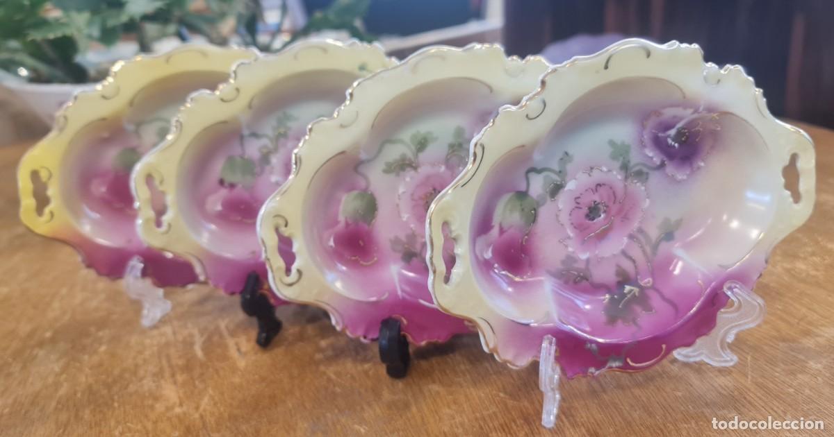 Antig&uuml;edades: 4 Cuencos para salsas de Royal Saxe - Foto 8