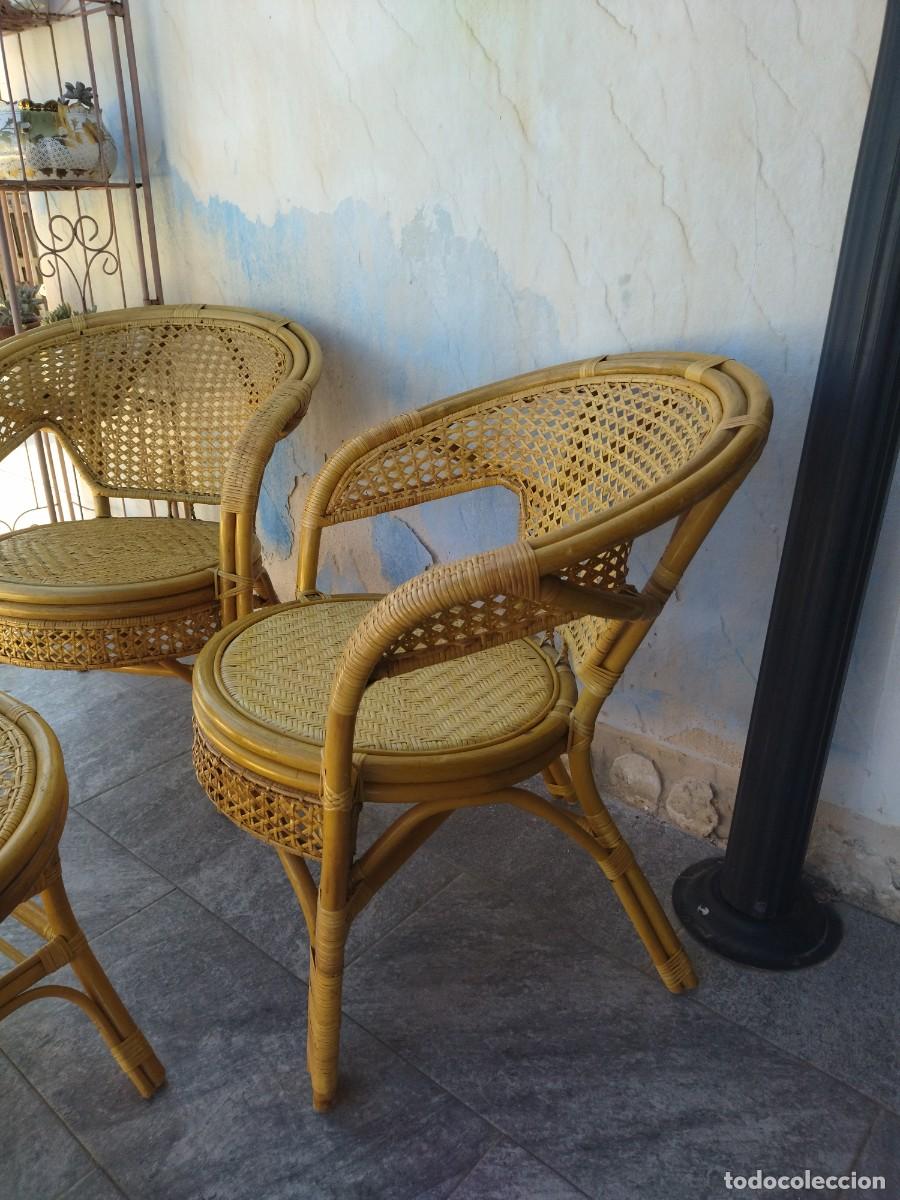 Antig&uuml;edades: Conjunto de mesa y 1 sill&oacute;n de Bamb&uacute; y rat&aacute;n. Pelangi - Foto 8