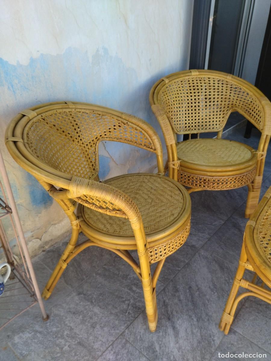 Antig&uuml;edades: Conjunto de mesa y 1 sill&oacute;n de Bamb&uacute; y rat&aacute;n. Pelangi - Foto 11