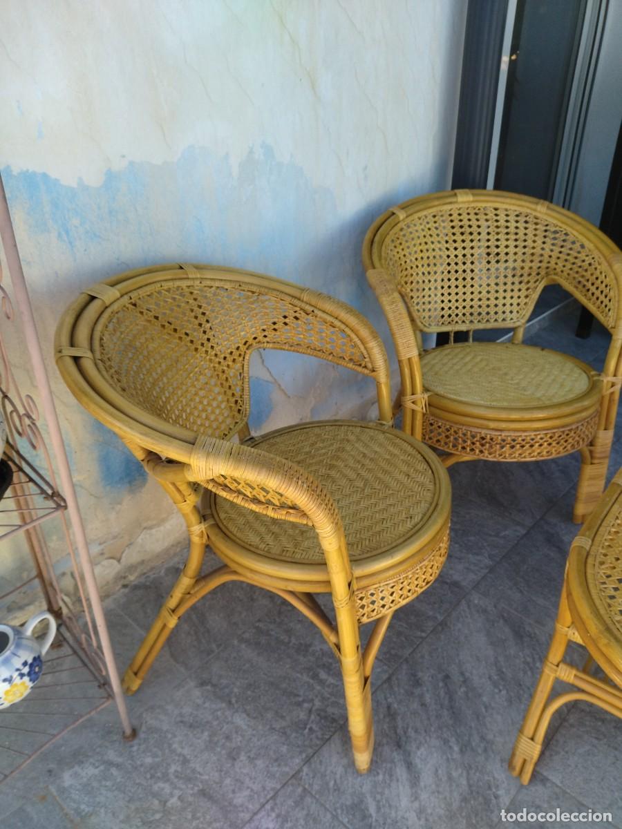 Antig&uuml;edades: Conjunto de mesa y 1 sill&oacute;n de Bamb&uacute; y rat&aacute;n. Pelangi - Foto 12