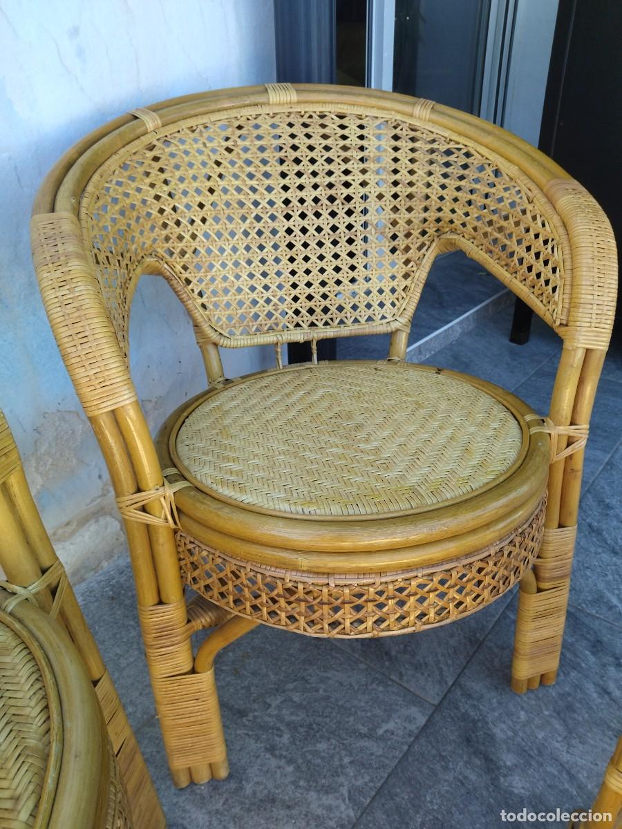 Antig&uuml;edades: Conjunto de mesa y 1 sill&oacute;n de Bamb&uacute; y rat&aacute;n. Pelangi - Foto 13