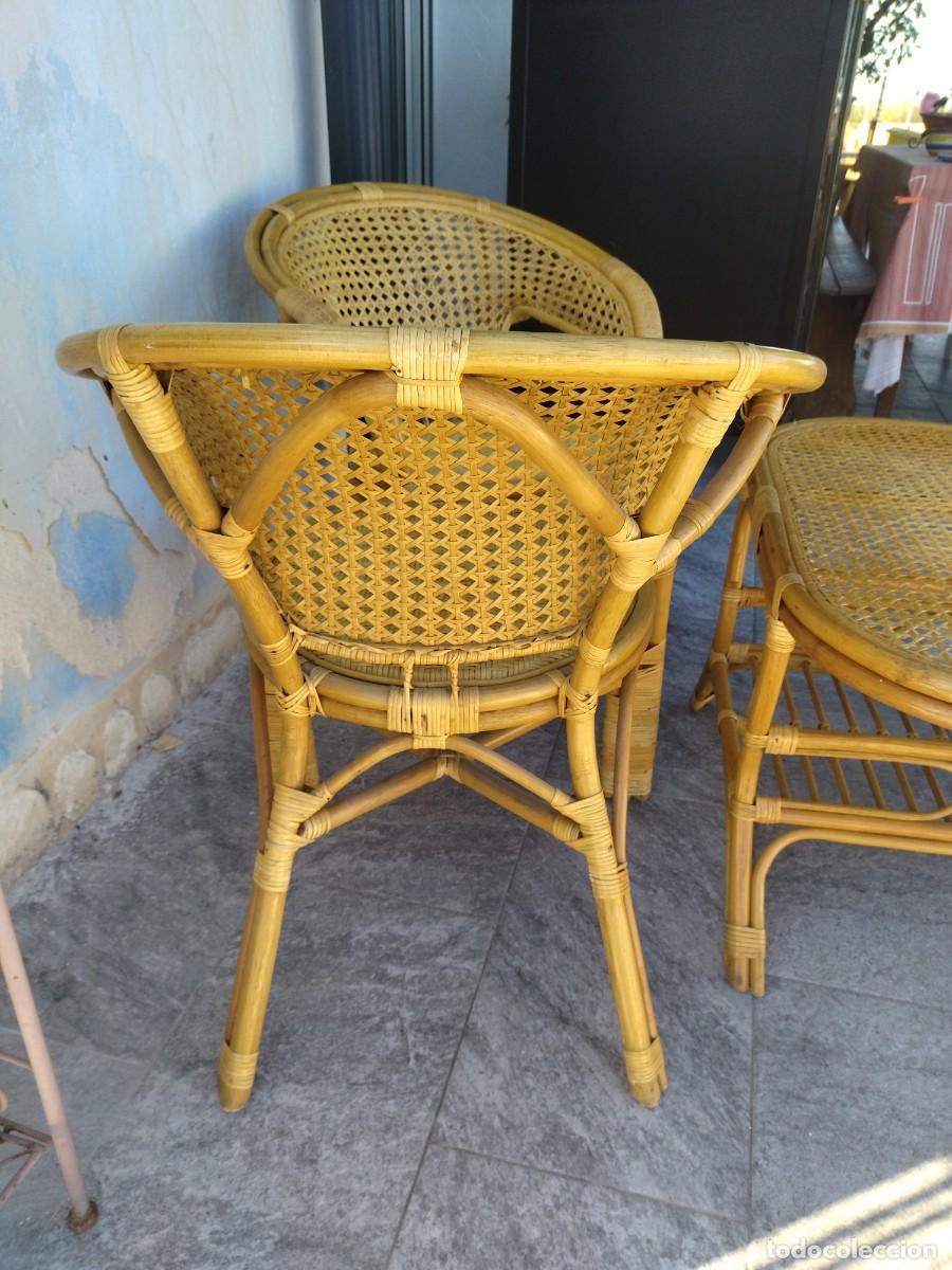 Antig&uuml;edades: Conjunto de mesa y 1 sill&oacute;n de Bamb&uacute; y rat&aacute;n. Pelangi - Foto 14