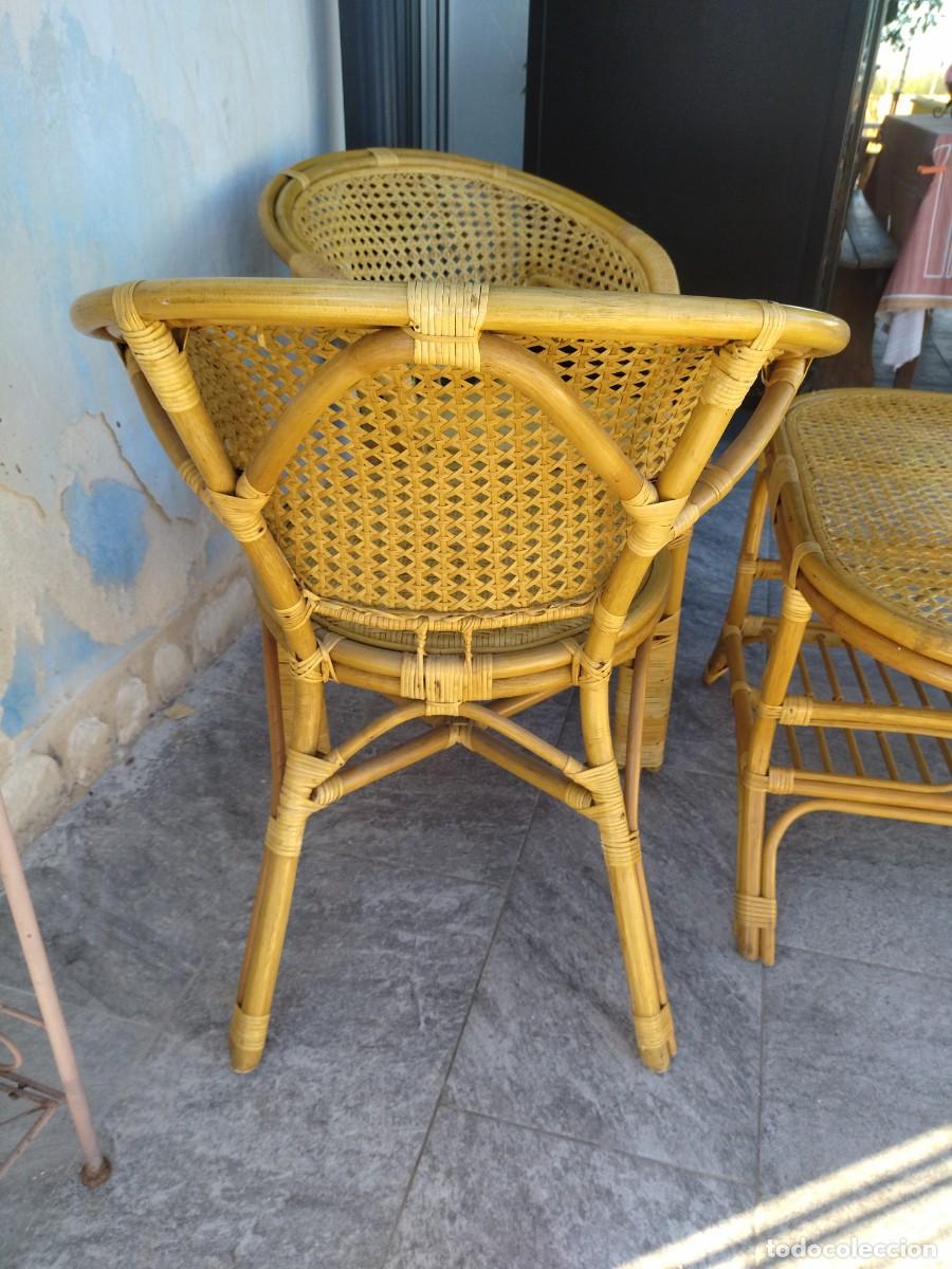 Antig&uuml;edades: Conjunto de mesa y 1 sill&oacute;n de Bamb&uacute; y rat&aacute;n. Pelangi - Foto 15