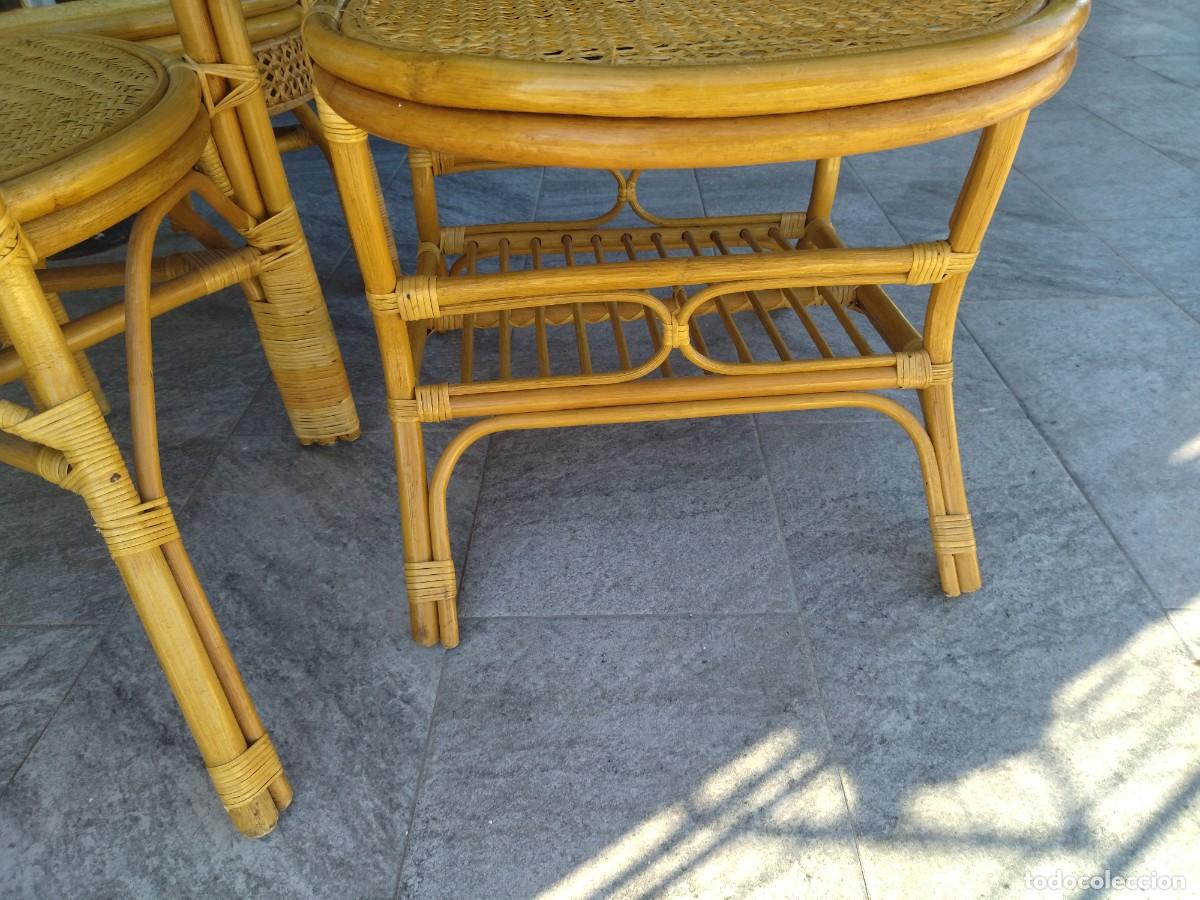 Antig&uuml;edades: Conjunto de mesa y 1 sill&oacute;n de Bamb&uacute; y rat&aacute;n. Pelangi - Foto 16