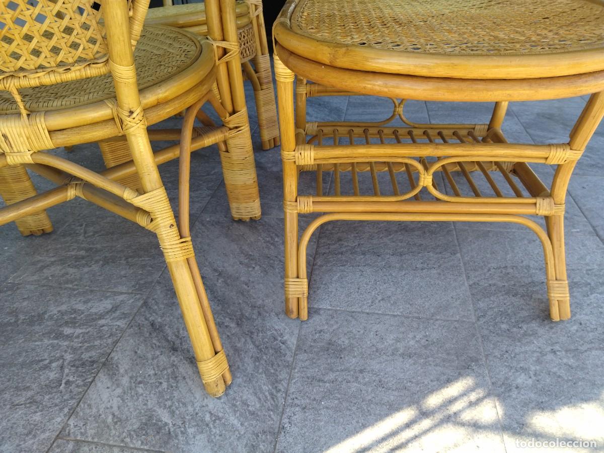Antig&uuml;edades: Conjunto de mesa y 1 sill&oacute;n de Bamb&uacute; y rat&aacute;n. Pelangi - Foto 17
