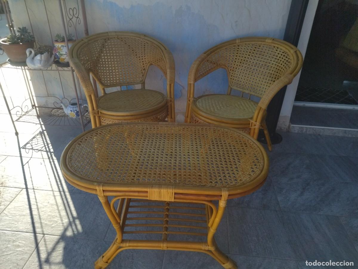 Antig&uuml;edades: Conjunto de mesa y 1 sill&oacute;n de Bamb&uacute; y rat&aacute;n. Pelangi - Foto 20
