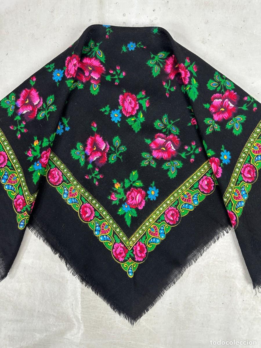 Antig&uuml;edades: Antiguo pa&ntilde;uelo de merino estampado - Foto 1