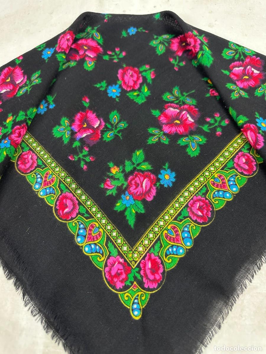 Antig&uuml;edades: Antiguo pa&ntilde;uelo de merino estampado - Foto 2