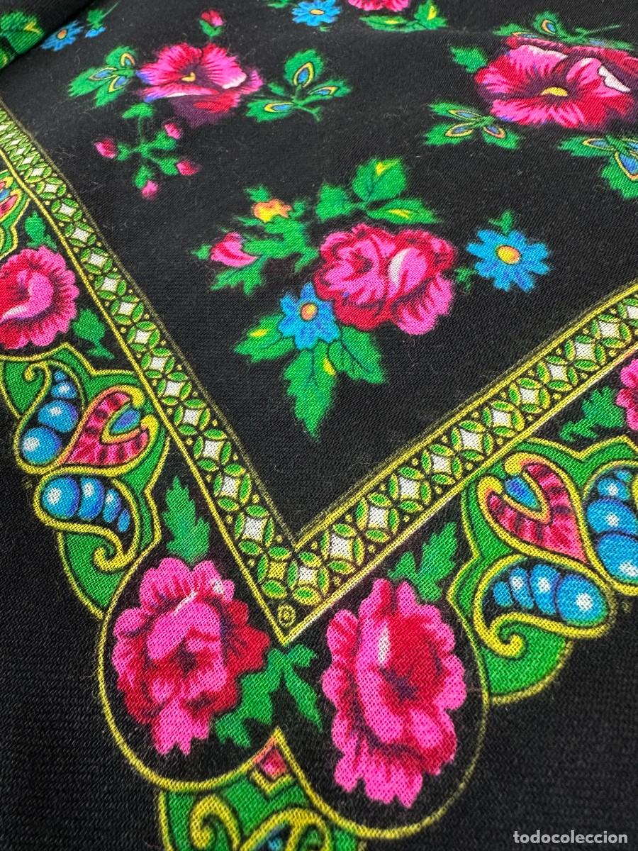 Antig&uuml;edades: Antiguo pa&ntilde;uelo de merino estampado - Foto 3