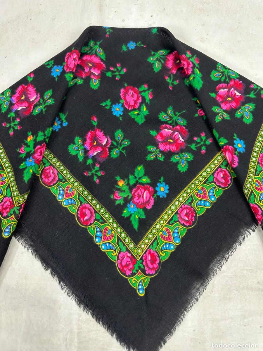 Antig&uuml;edades: Antiguo pa&ntilde;uelo de merino estampado - Foto 4