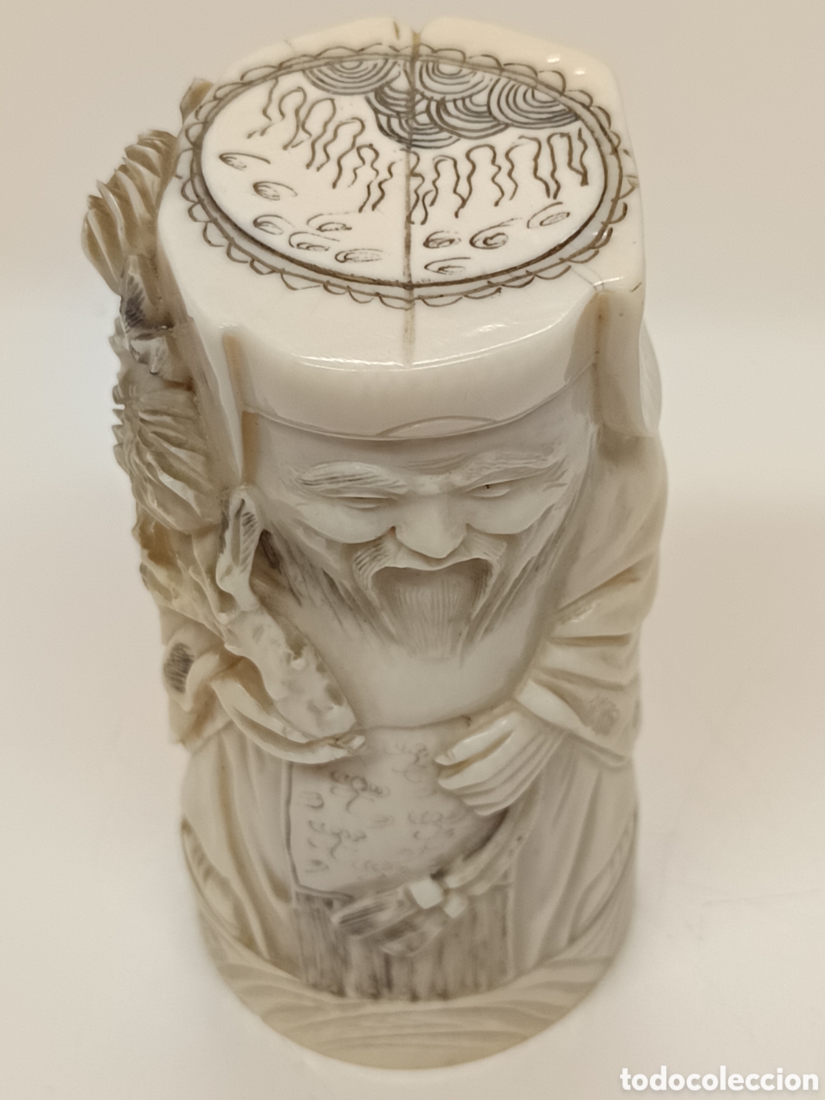 Antig&uuml;edades: Figura de Marfil Okimono Netsuke - Foto 4