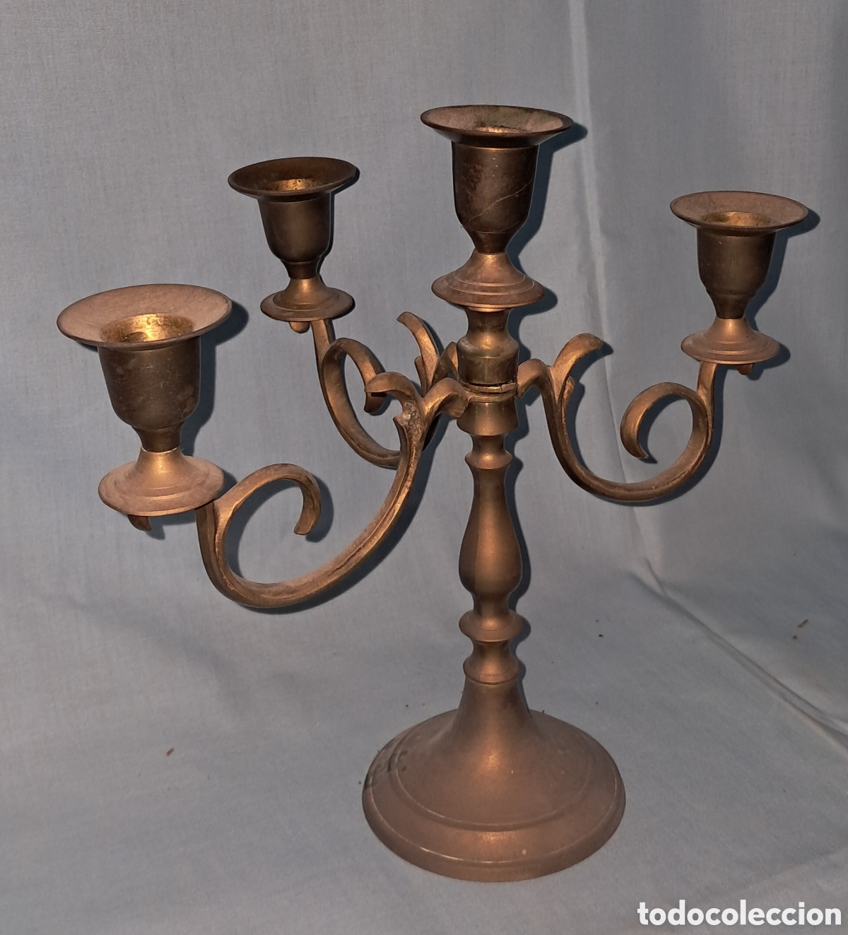 Antig&uuml;edades: ANTIGUO CANDELADRO DE BRONCE DE 4 BRAZOS - Foto 5
