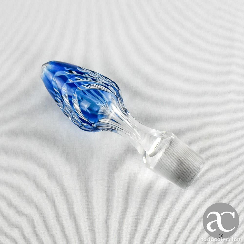 Antig&uuml;edades: Garrafa de cristal doubl&eacute; lapidado em azul - Foto 7