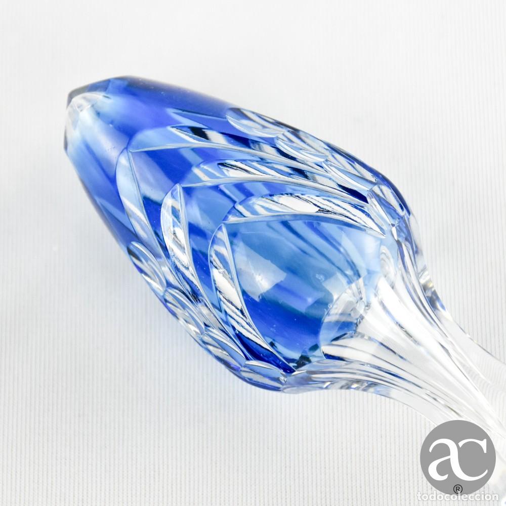 Antig&uuml;edades: Garrafa de cristal doubl&eacute; lapidado em azul - Foto 8