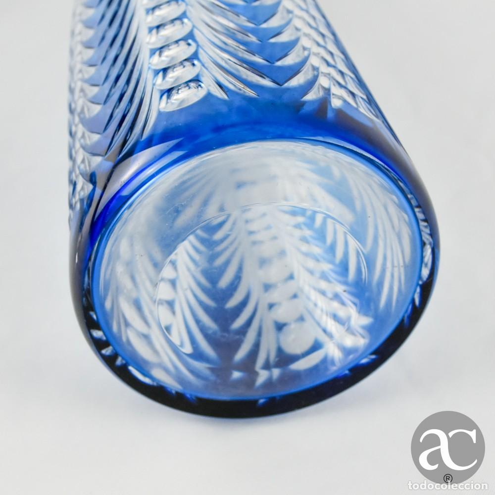 Antig&uuml;edades: Garrafa de cristal doubl&eacute; lapidado em azul - Foto 10