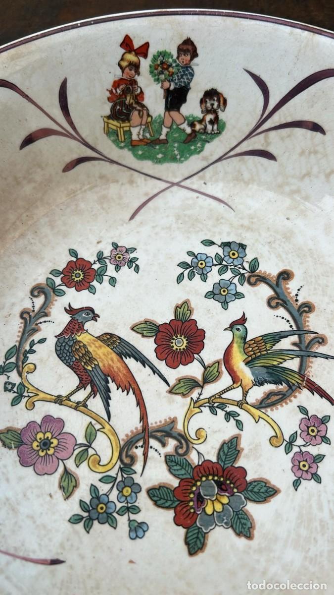 Antig&uuml;edades: PLATO ANTIGUO CON PAJAROS DE 23 CMS. DE DIAMETRO - Foto 2