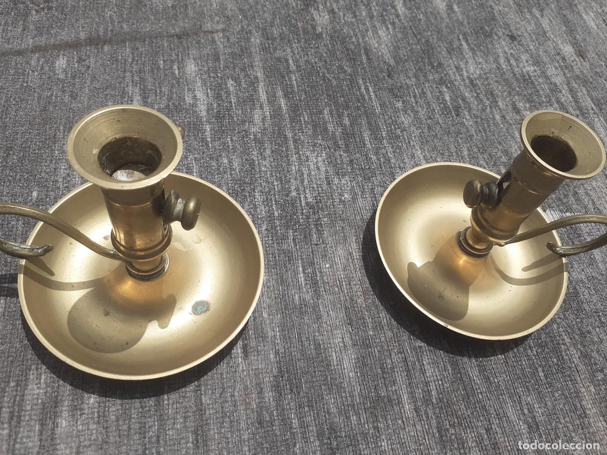 Antig&uuml;edades: Palmatorias con bot&oacute;n para subir la vela - Foto 4