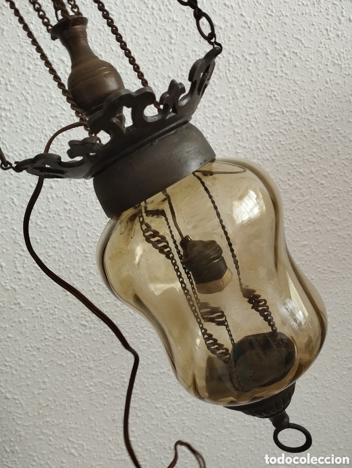 Antig&uuml;edades: Antigua L&aacute;mpara c.Juego Polea. - Foto 1