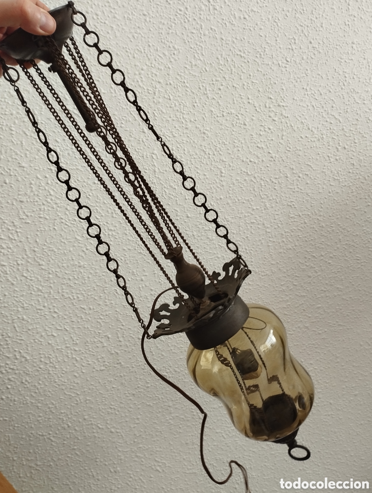 Antig&uuml;edades: Antigua L&aacute;mpara c.Juego Polea. - Foto 7