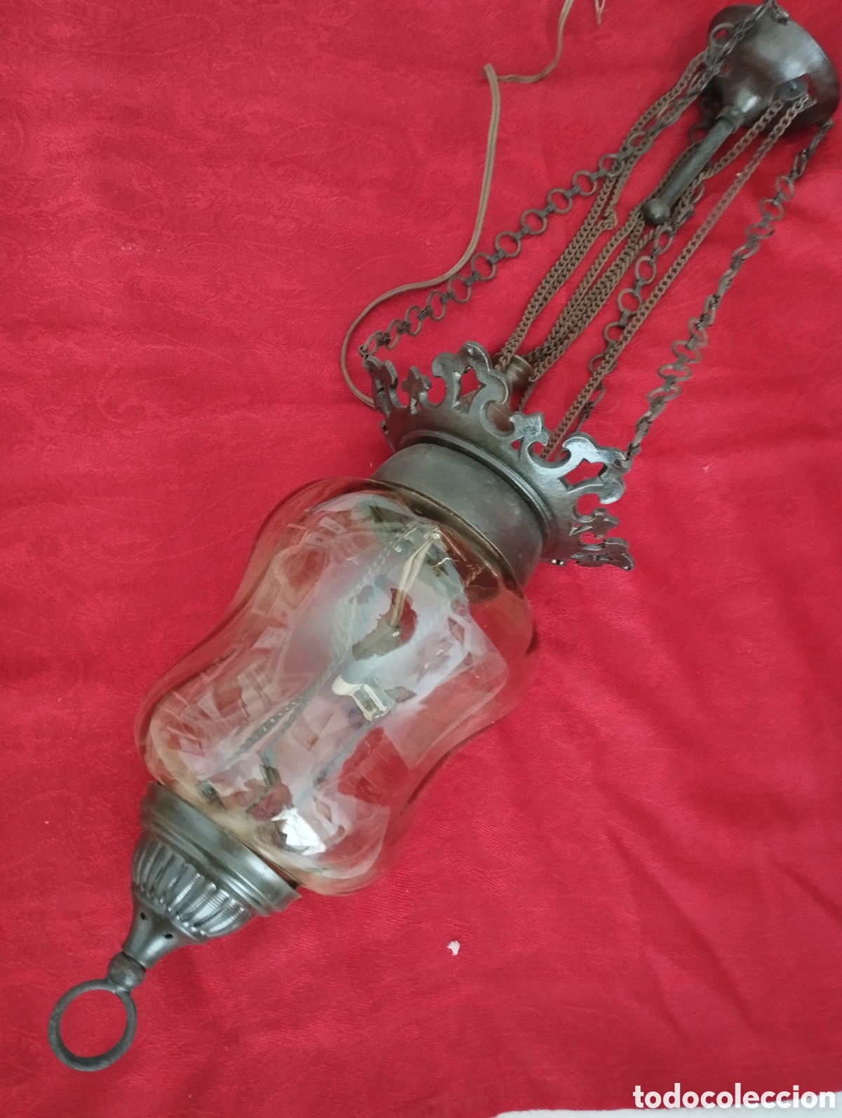 Antig&uuml;edades: Antigua L&aacute;mpara c.Juego Polea. - Foto 8