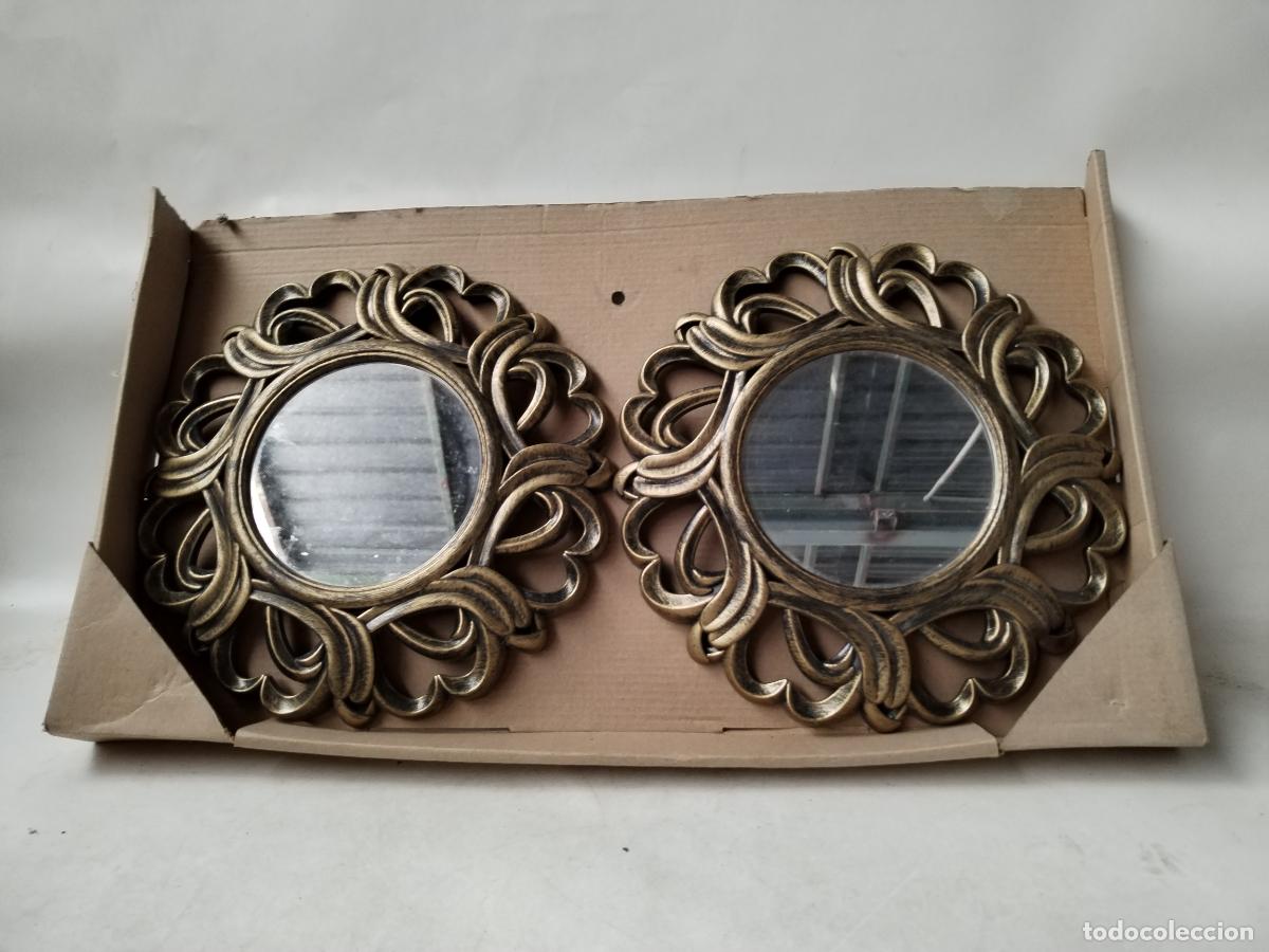 Antig&uuml;edades: 2 espejos peque&ntilde;os vintage - Foto 3