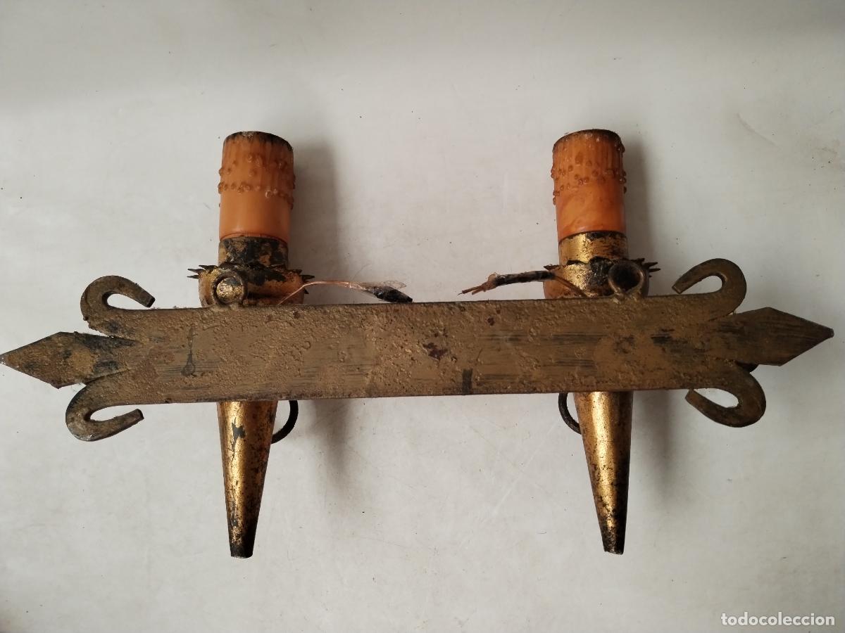 Antig&uuml;edades: aplique de forja dorado - Foto 6