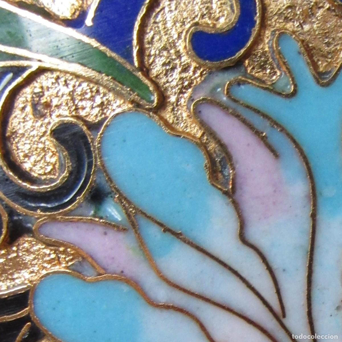 Antig&uuml;edades: PAREJA DE JARRONES ESMALTE CLOISONNE - Foto 10