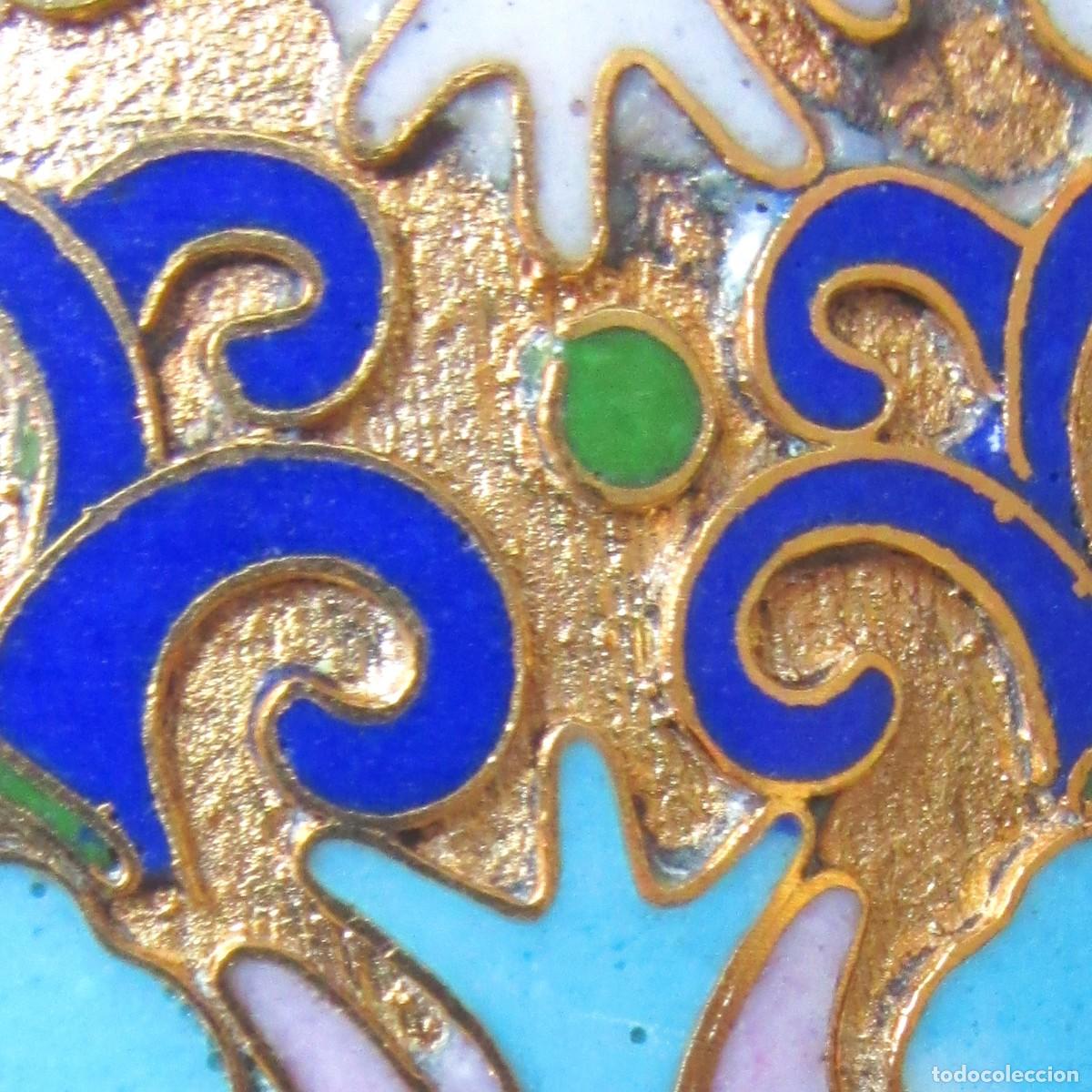 Antig&uuml;edades: PAREJA DE JARRONES ESMALTE CLOISONNE - Foto 11