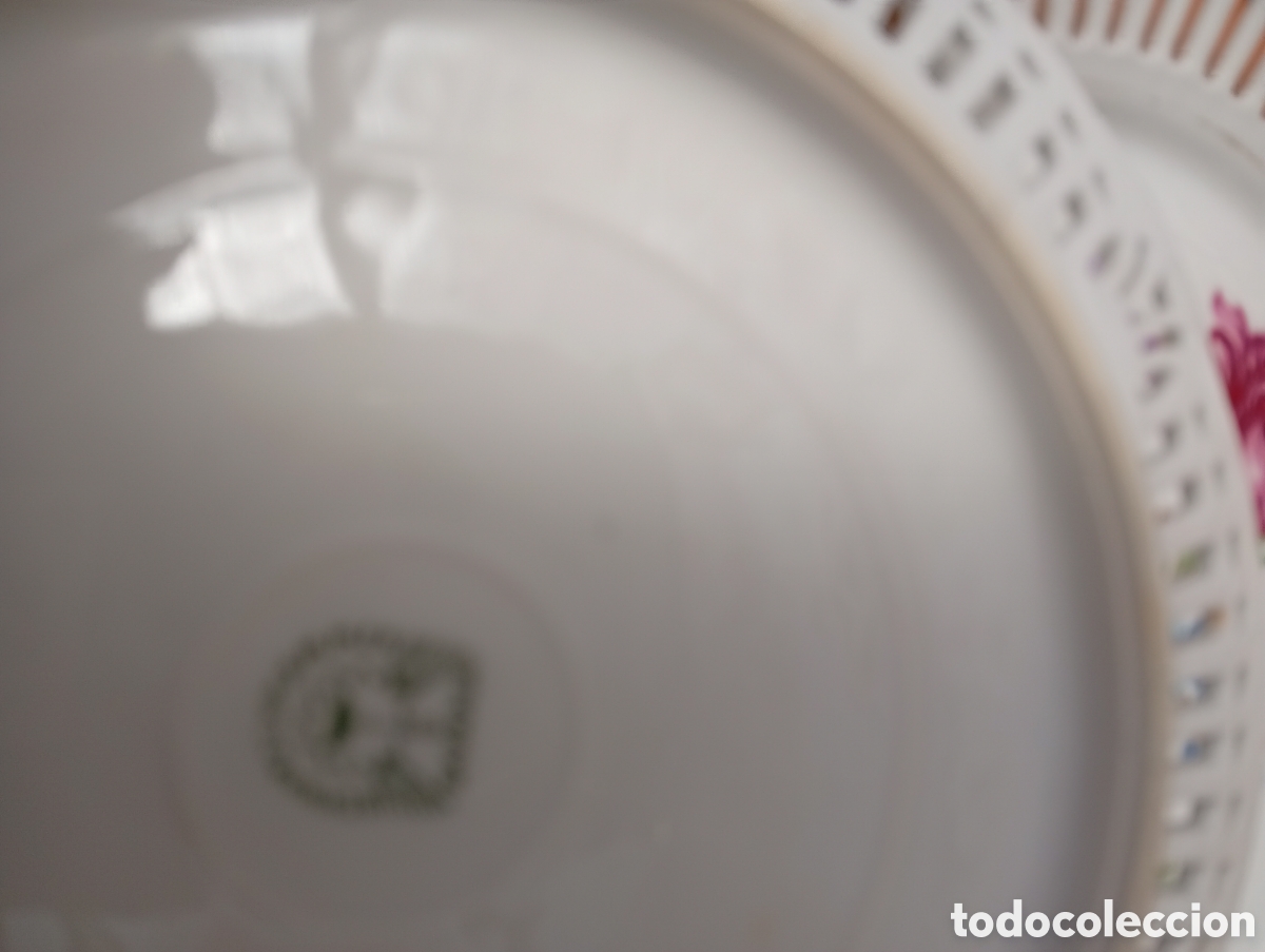 Antig&uuml;edades: Lote de cinco platitos para postre alemanes - Foto 4