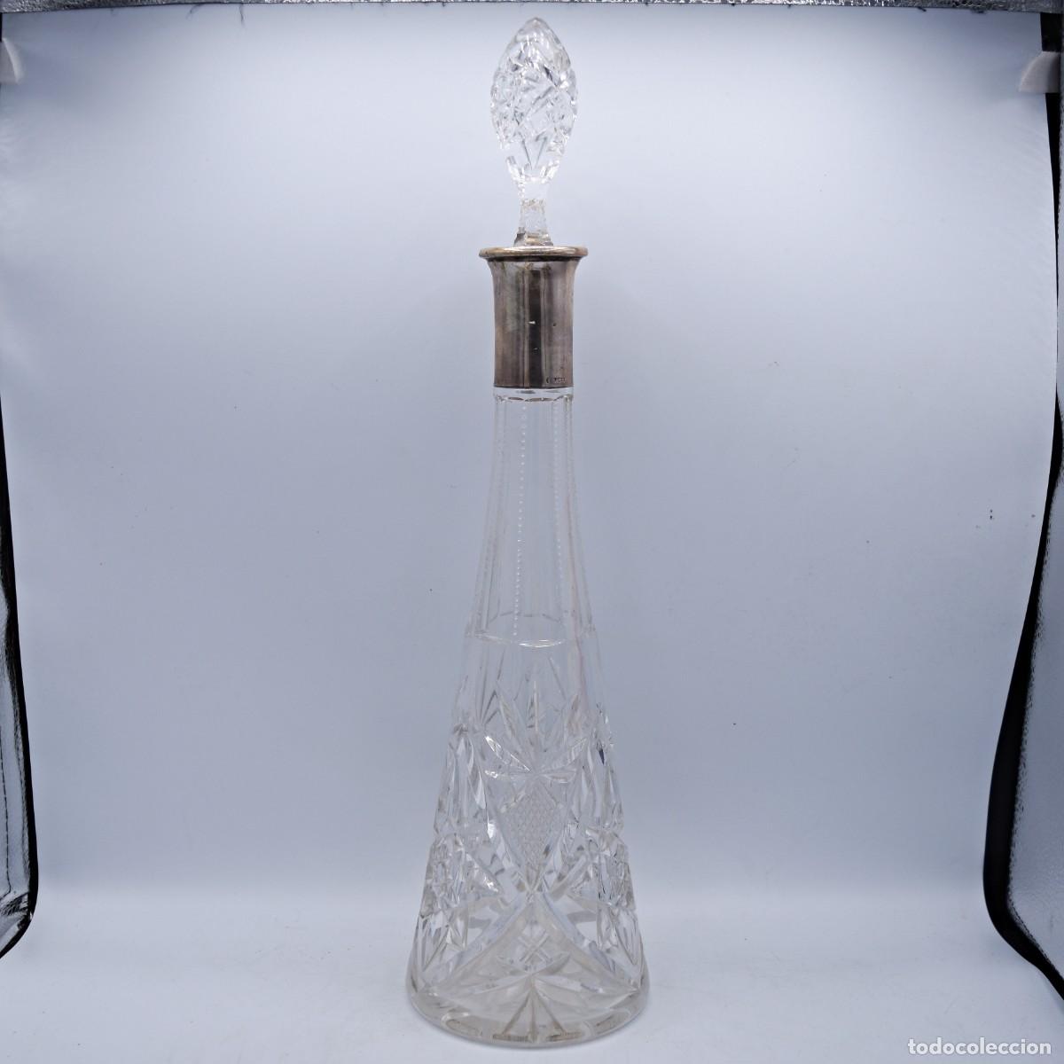 Antig&uuml;edades: Licorera de cristal tallado con cuello de plata - Foto 10