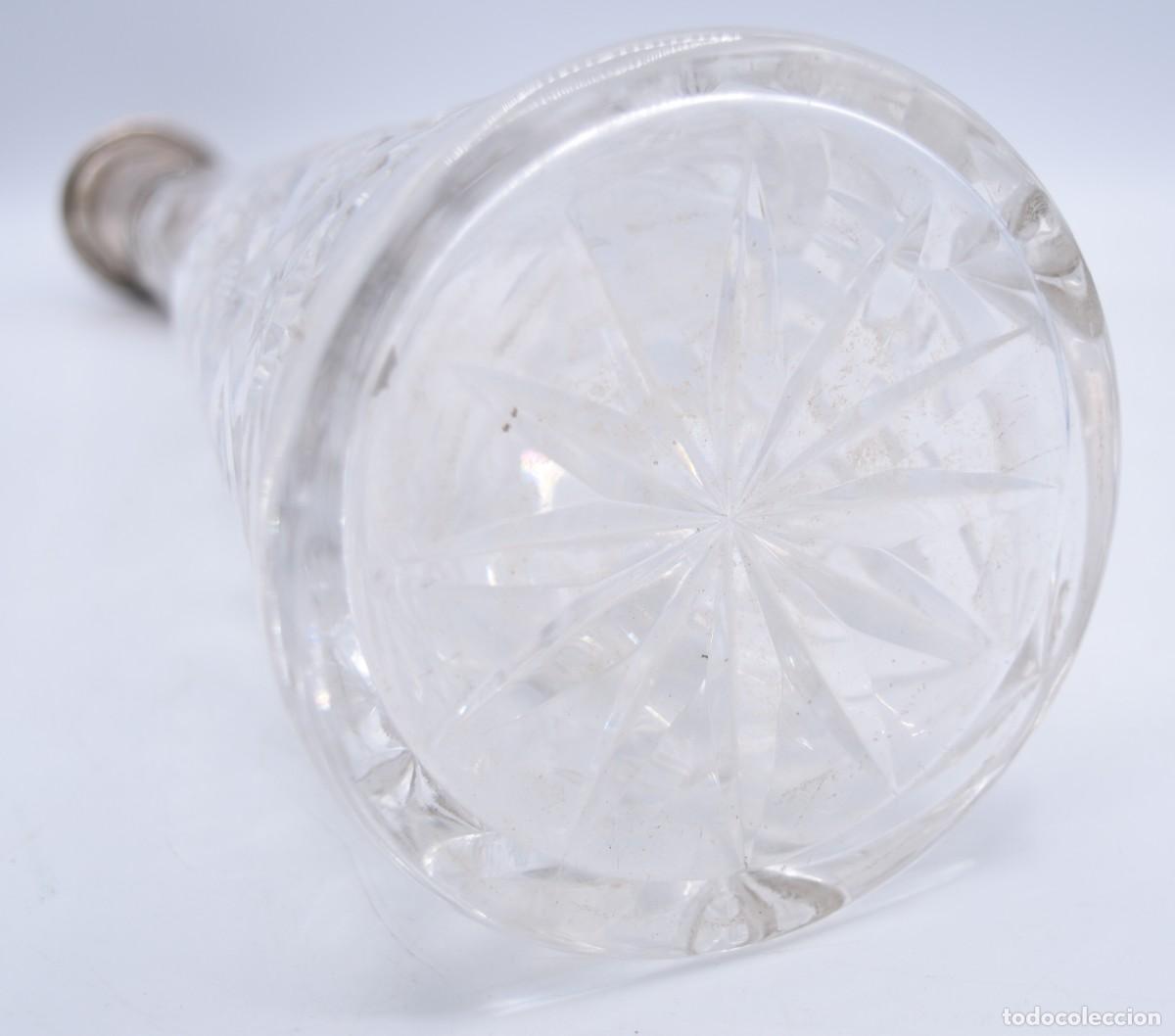 Antig&uuml;edades: Licorera de cristal tallado con cuello de plata - Foto 9
