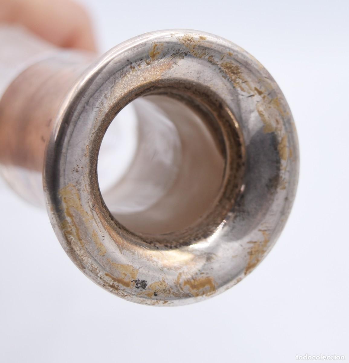 Antig&uuml;edades: Licorera de cristal tallado con cuello de plata - Foto 5