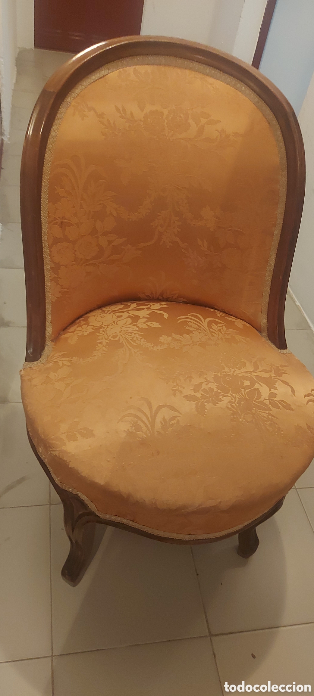 Antig&uuml;edades: Silla antigua en color rosa - Foto 11