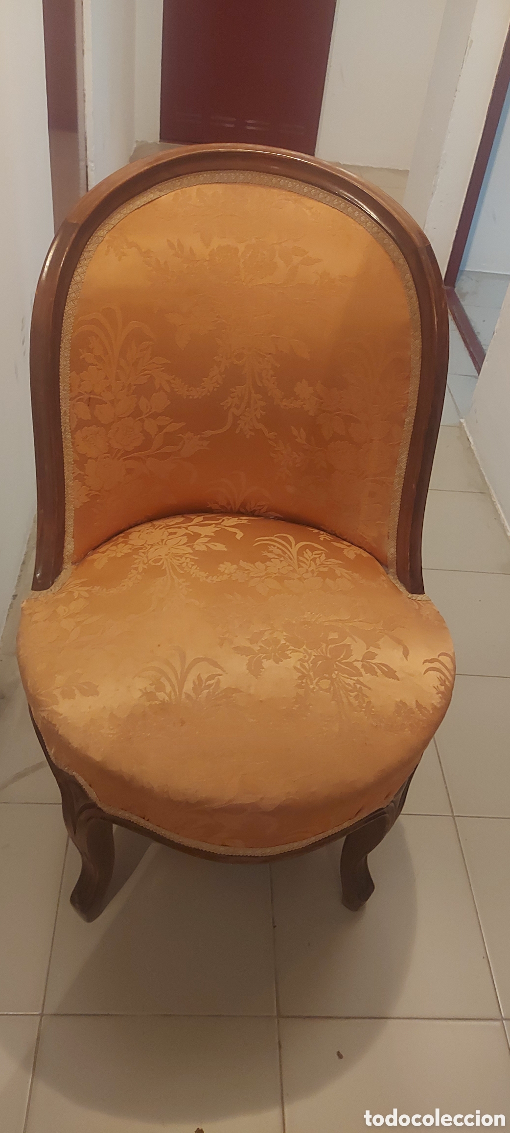 Antig&uuml;edades: Silla antigua en color rosa - Foto 12