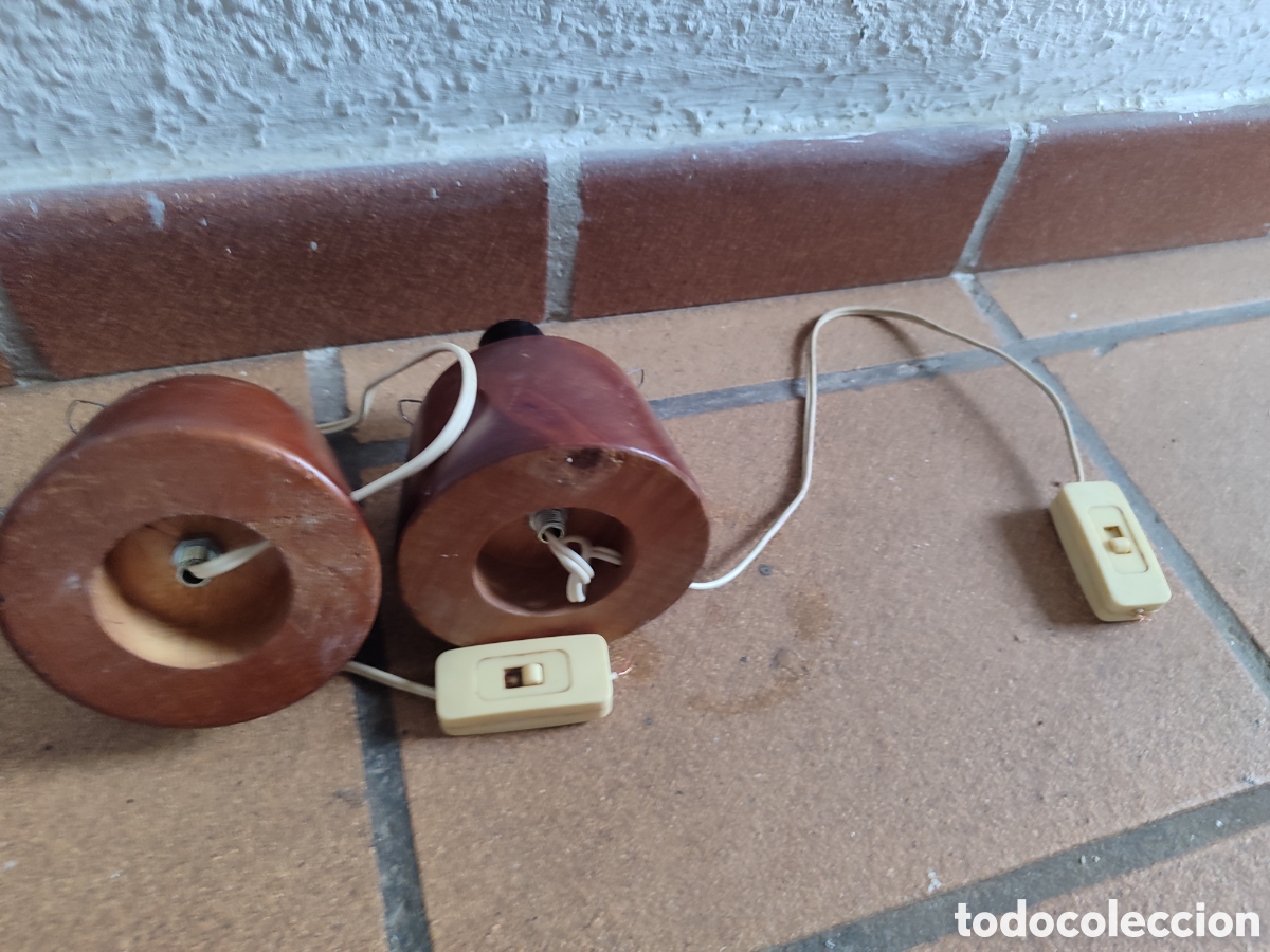 Antig&uuml;edades: 2 l&aacute;mparas de madera - Foto 4